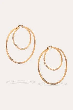 Manifold - White Topaz and Gold Vermeil Hoop Earrings