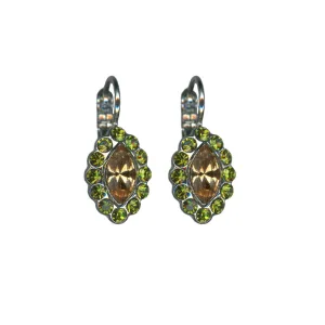 Marquise Halo Leverback Earrings in "Evergreen" *Custom*