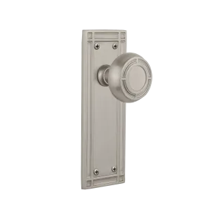 Mission Long Plate with Mission Knob in Satin Nickel