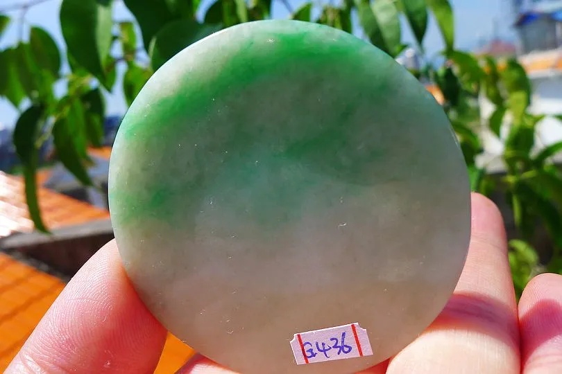 Natural Jade Rough Jadeite Raw (44.6g,5.45X5.45X0.55cm)