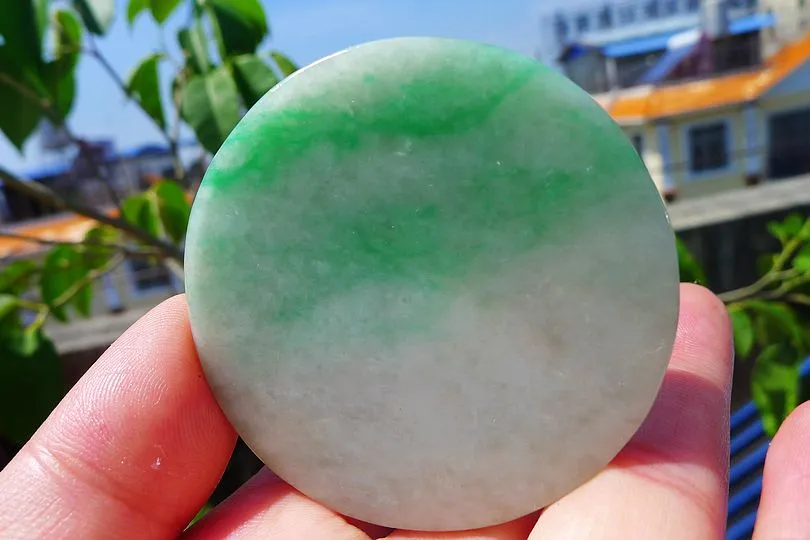 Natural Jade Rough Jadeite Raw (44.6g,5.45X5.45X0.55cm)