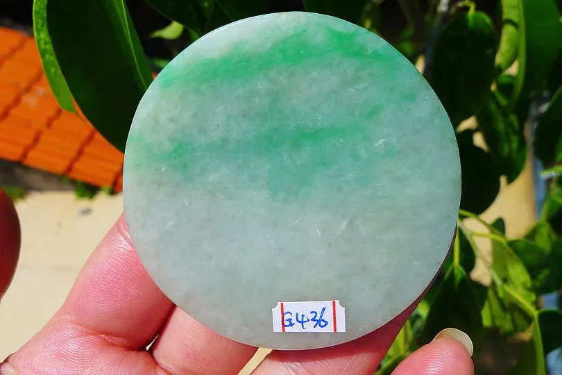 Natural Jade Rough Jadeite Raw (44.6g,5.45X5.45X0.55cm)