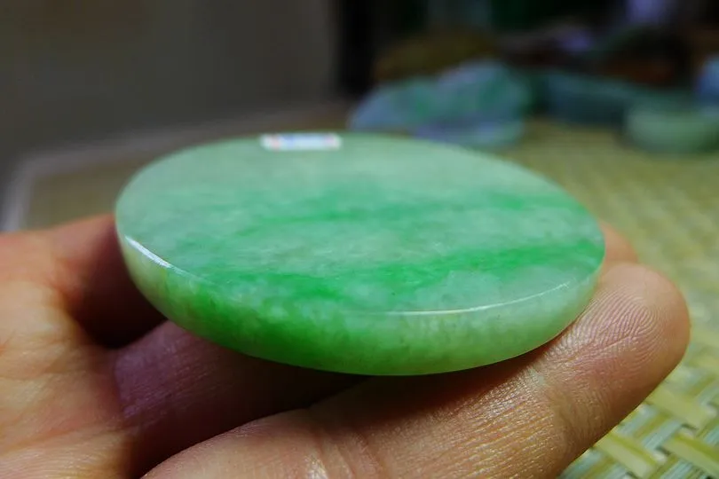 Natural Jade Rough Jadeite Raw (44.6g,5.45X5.45X0.55cm)