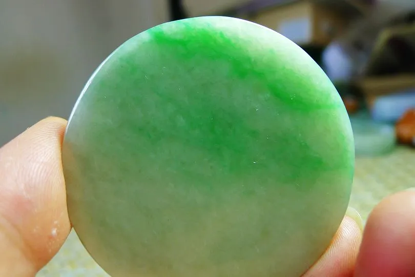 Natural Jade Rough Jadeite Raw (44.6g,5.45X5.45X0.55cm)