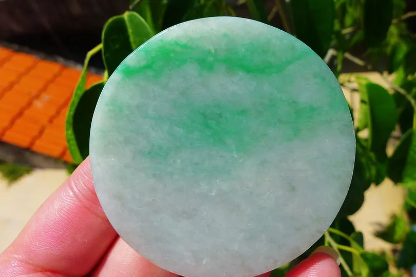 Natural Jade Rough Jadeite Raw (44.6g,5.45X5.45X0.55cm)