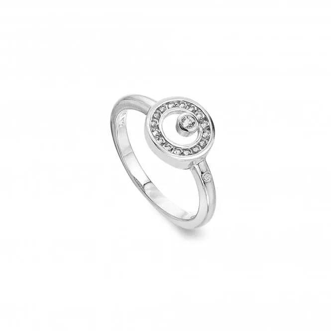 Orbit Sterling Silver White Topaz Ring DR259