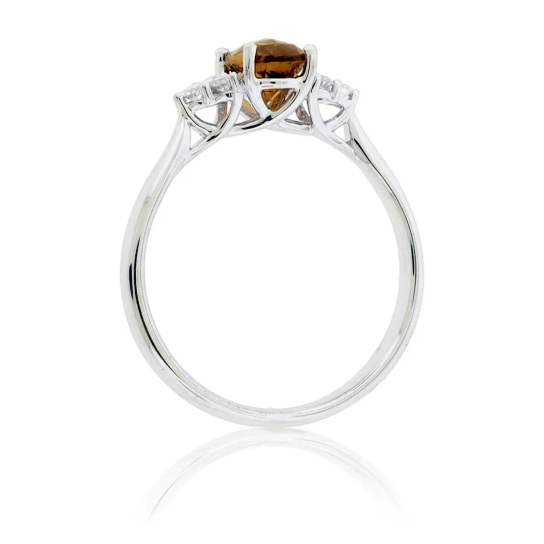 Oval Desert Flame Topaz and Diamond Accented Ring