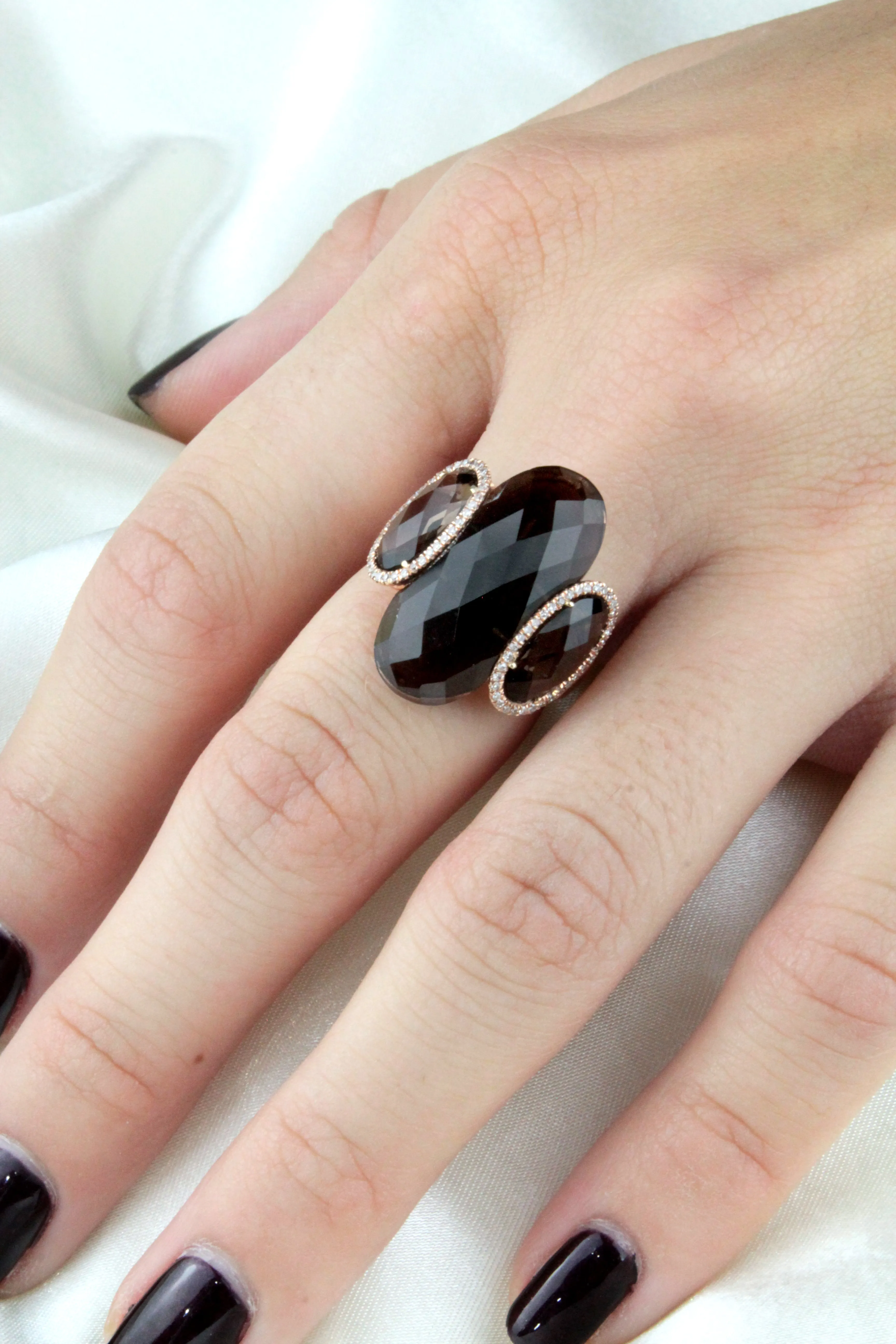 Oval Smokey Topaz Fashion Ring