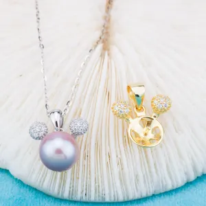 P011002 DIY 6-8mm Natural Freshwater pearl pendant accessory 925 sterling silver engagement jewelry necklace for women