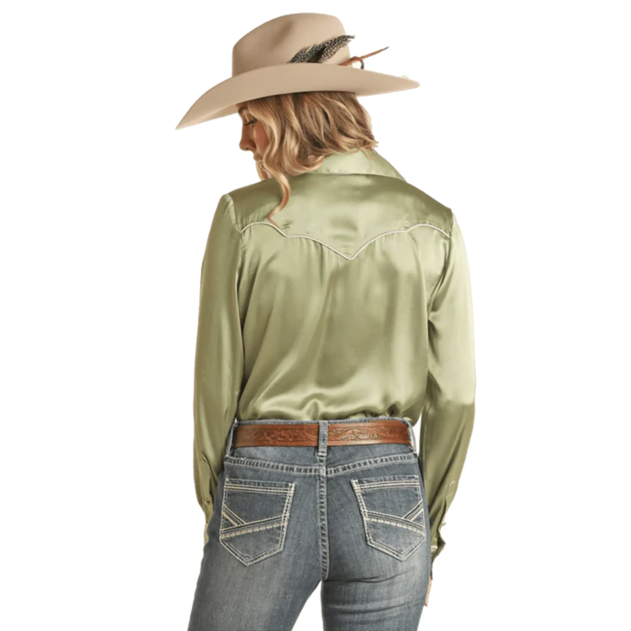 PANHANDLE WOMEN'S JADE SATIN SHIRT - BWB2S0215