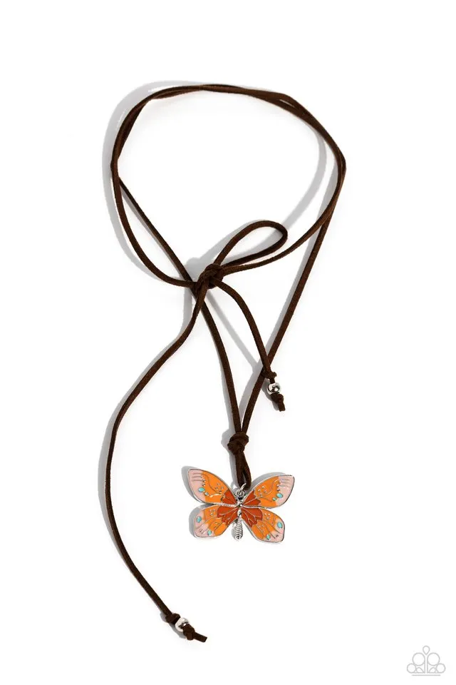 Paparazzi Necklace ~ Winged Wanderer - Orange