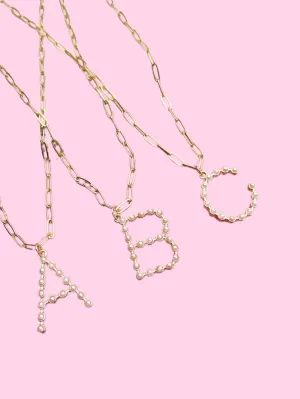 Pearl Initial Necklace