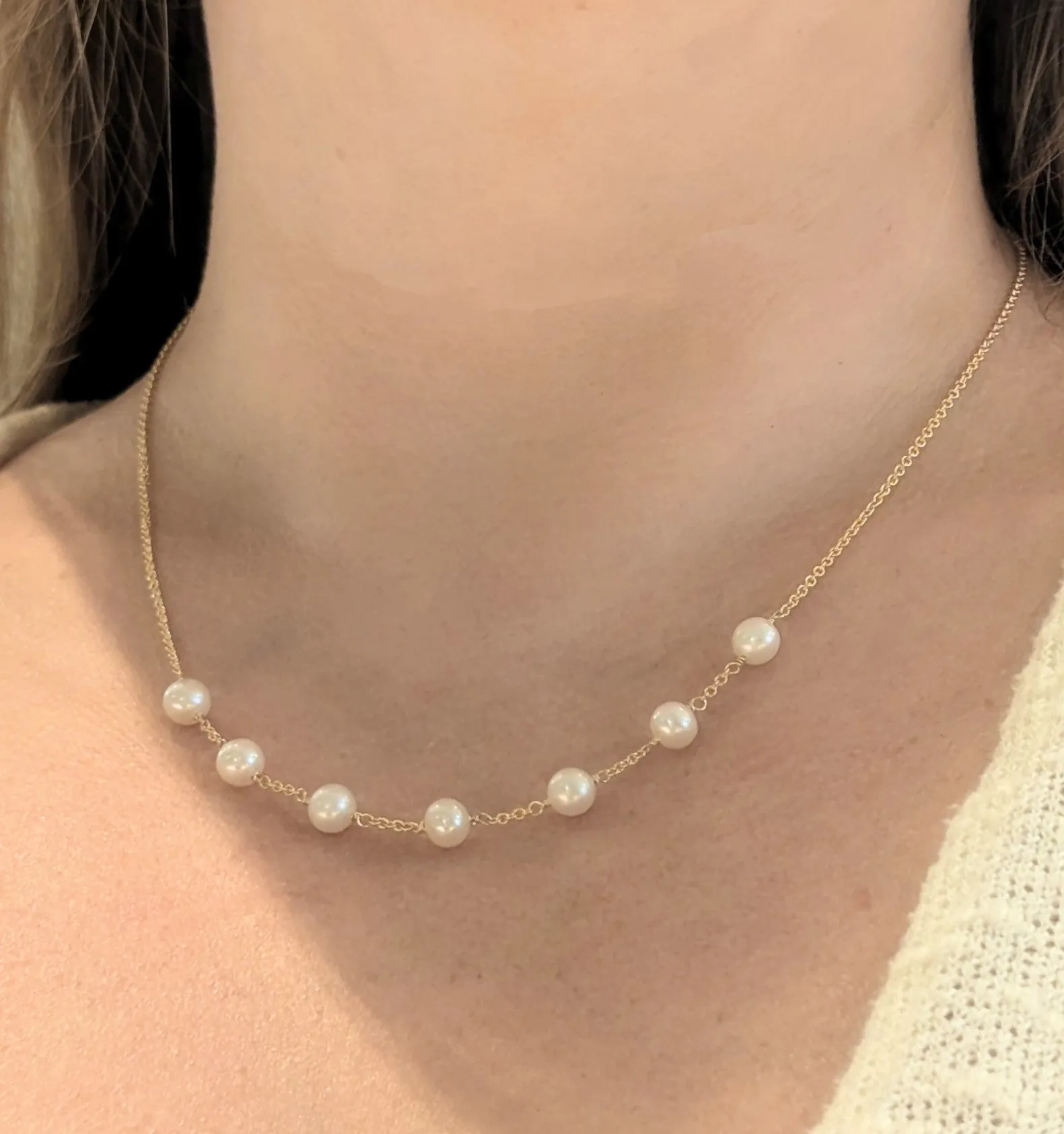 Pearl Station Necklace