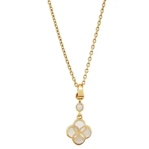 Petal Mother of Pearl Sterling Pendant Necklace with 18k Vermeil