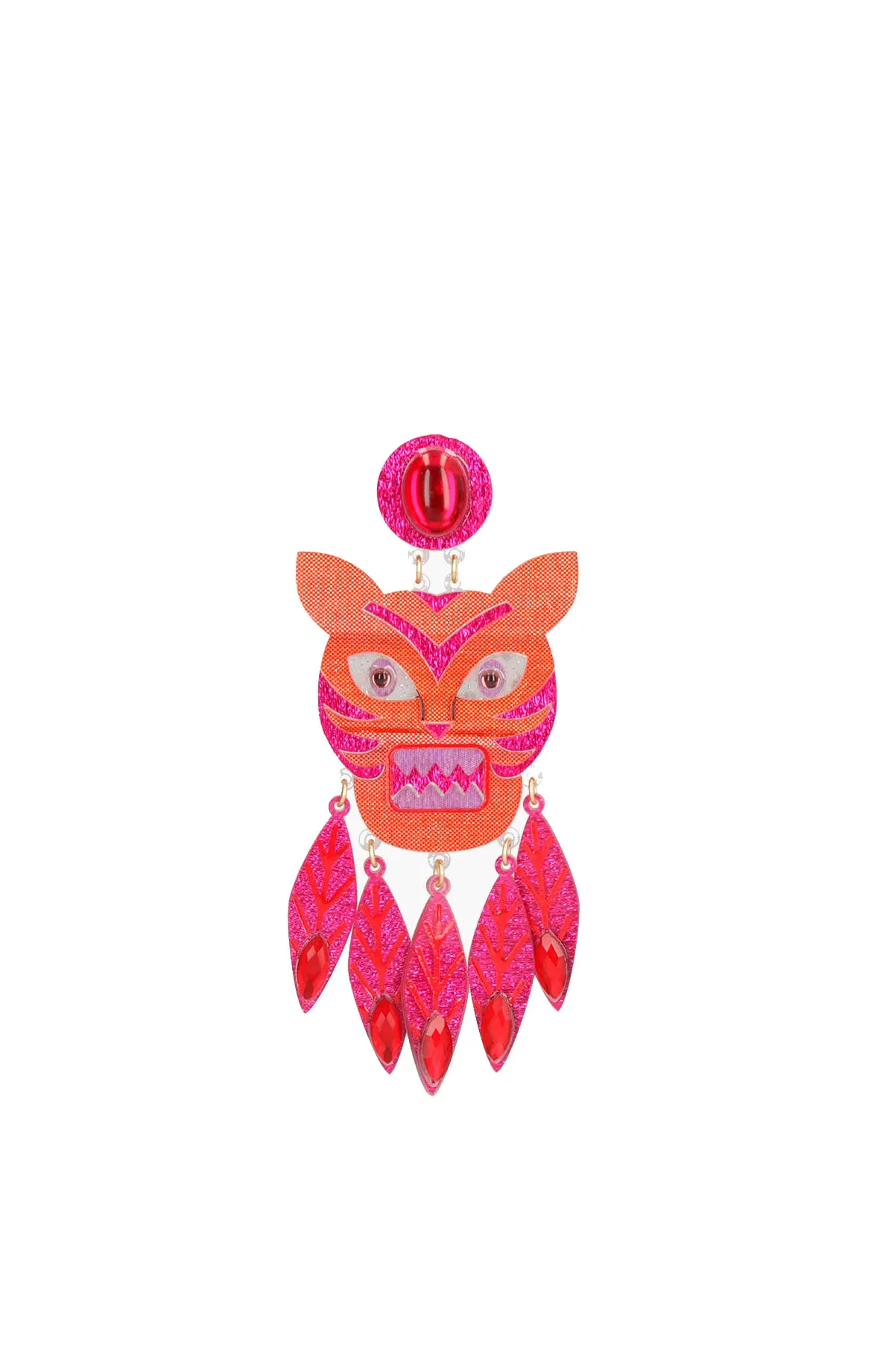 Pink Big Tiger Earrings