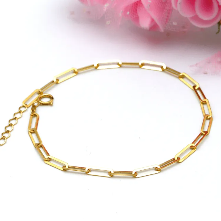 Real Gold Paper Clip S Bracelet 1254/XXI (19 CM) BR1472