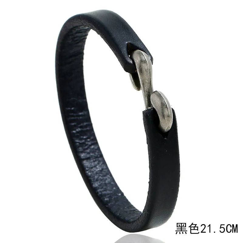 Retro Simple Cattle Leather Bracelet Ornament Fashion All-Match Punk Rock Leather Bracelet