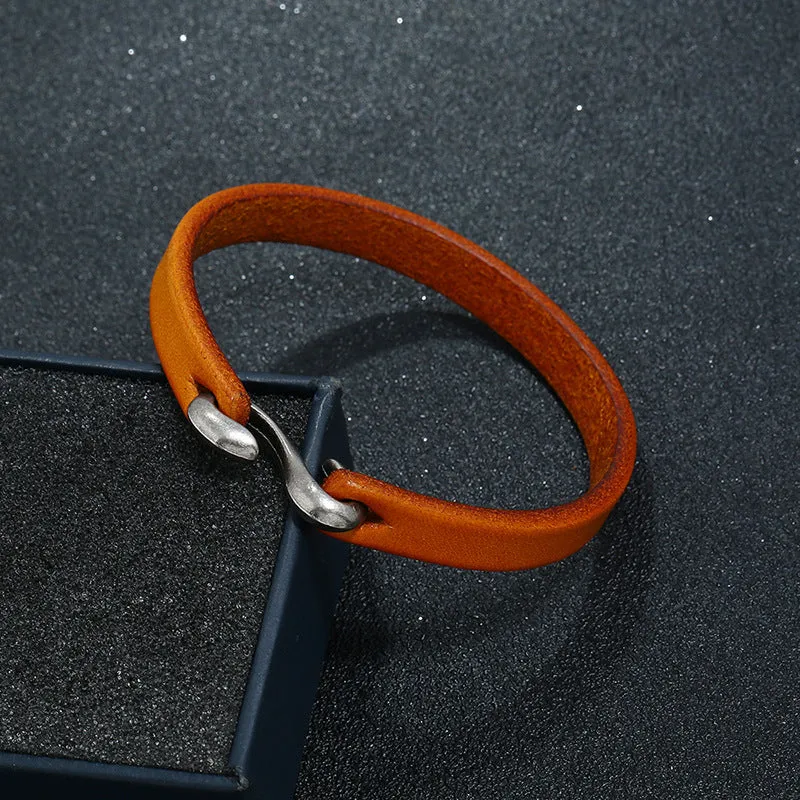 Retro Simple Cattle Leather Bracelet Ornament Fashion All-Match Punk Rock Leather Bracelet