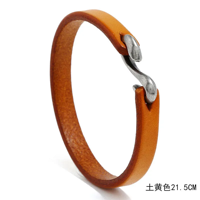 Retro Simple Cattle Leather Bracelet Ornament Fashion All-Match Punk Rock Leather Bracelet