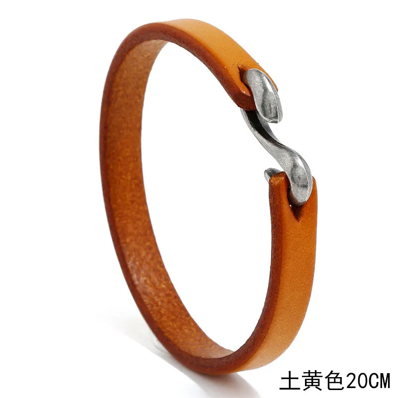 Retro Simple Cattle Leather Bracelet Ornament Fashion All-Match Punk Rock Leather Bracelet