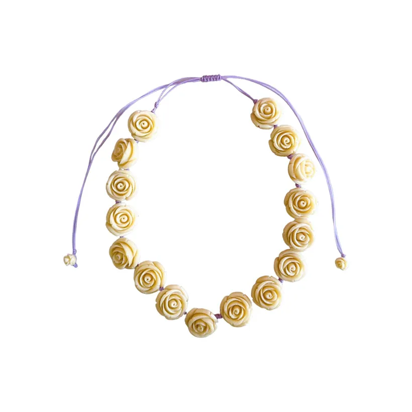 Rose Necklace | Pastel Yellow