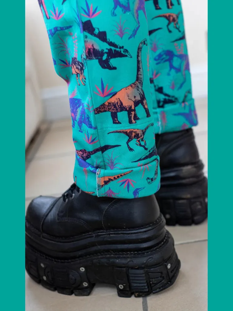 Run & Fly - Jade Adventure Dinosaur Stretch Twill Dungarees