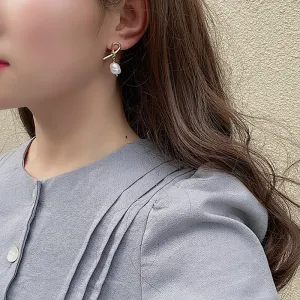 Silver Needle South Korea Dongdaemun Pearl Earrings