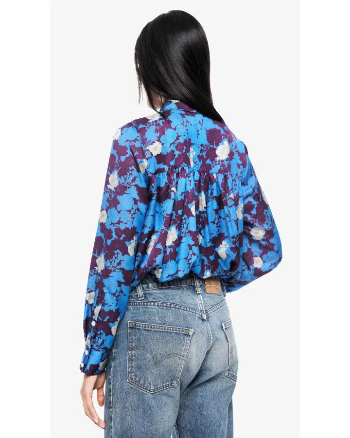 Smythe Lapis Floral Shirred Blouse