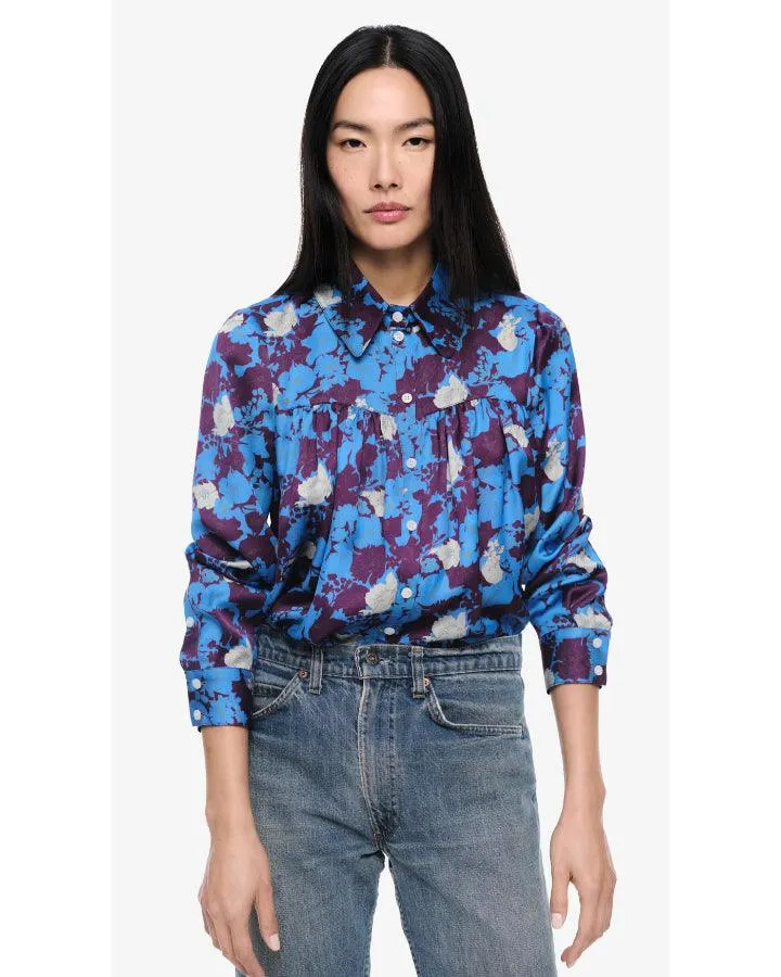 Smythe Lapis Floral Shirred Blouse