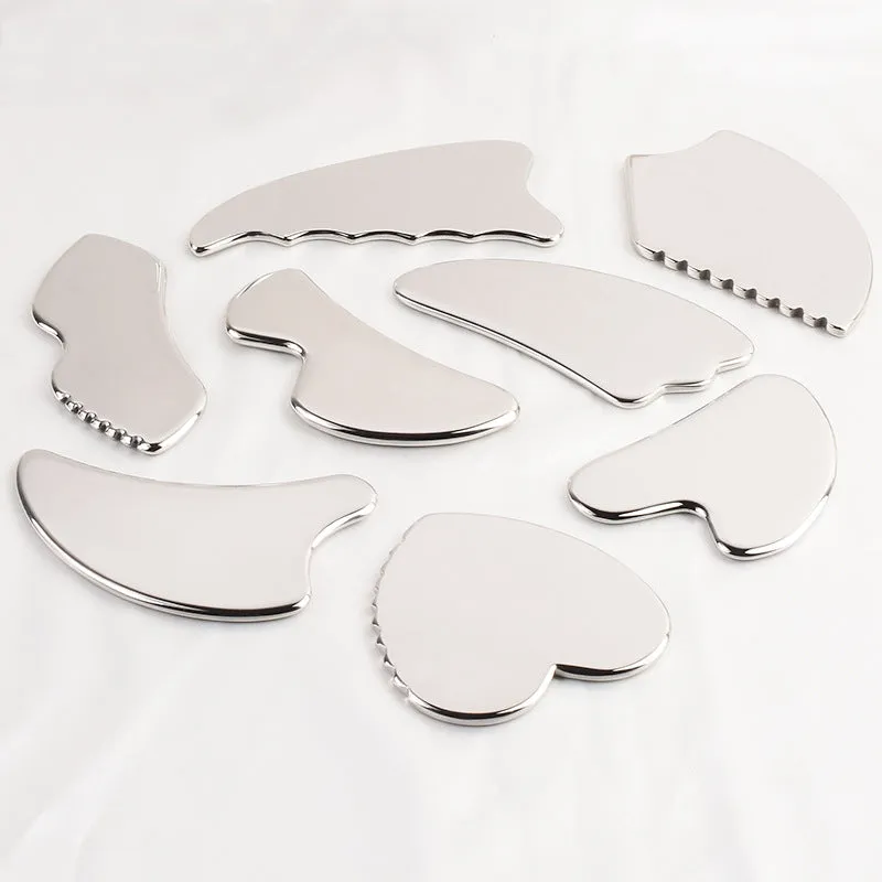 Stainless Steel Scraping Plate Facial Beauty Scraper 304 Stainless Steel Fascial Knife Eye Massager