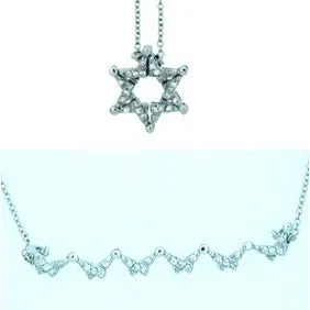 Star of David / Butterfly Sterling Silver & CZ Necklace