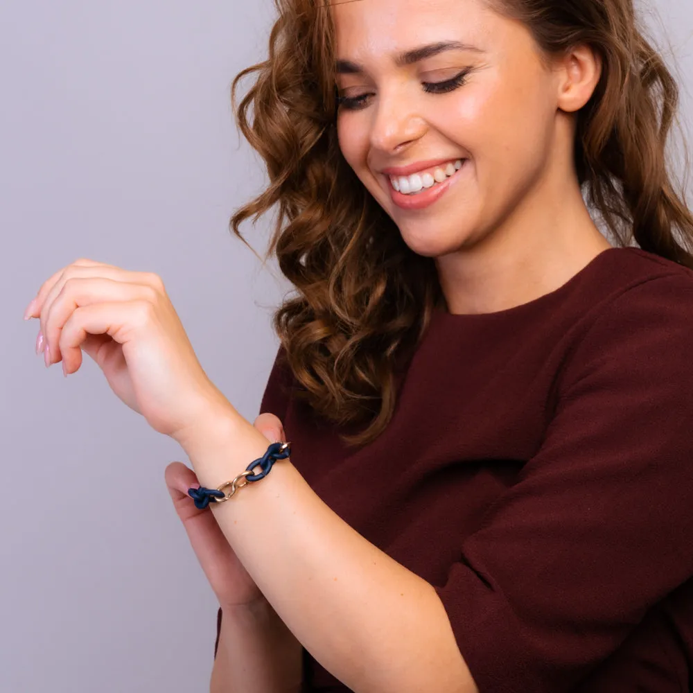 Steel Blue Pop Bronze Bracelet