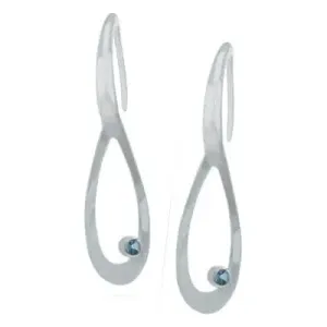 STERLING SILVER BLUE TOPAZ (IRRADIATED) NOUVEAU TEAR DROP EARRINGS