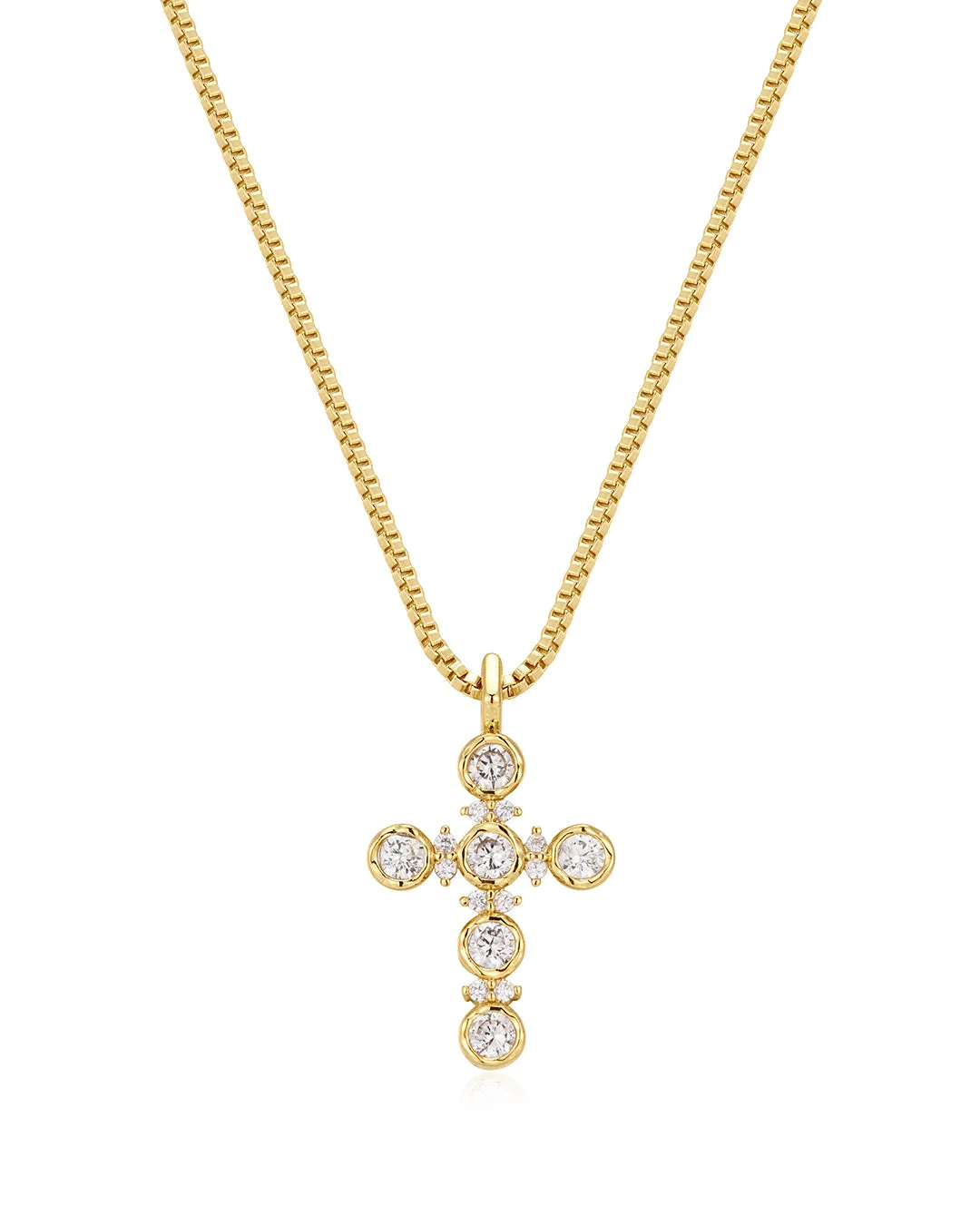 The Rosette Cross Charm Necklace