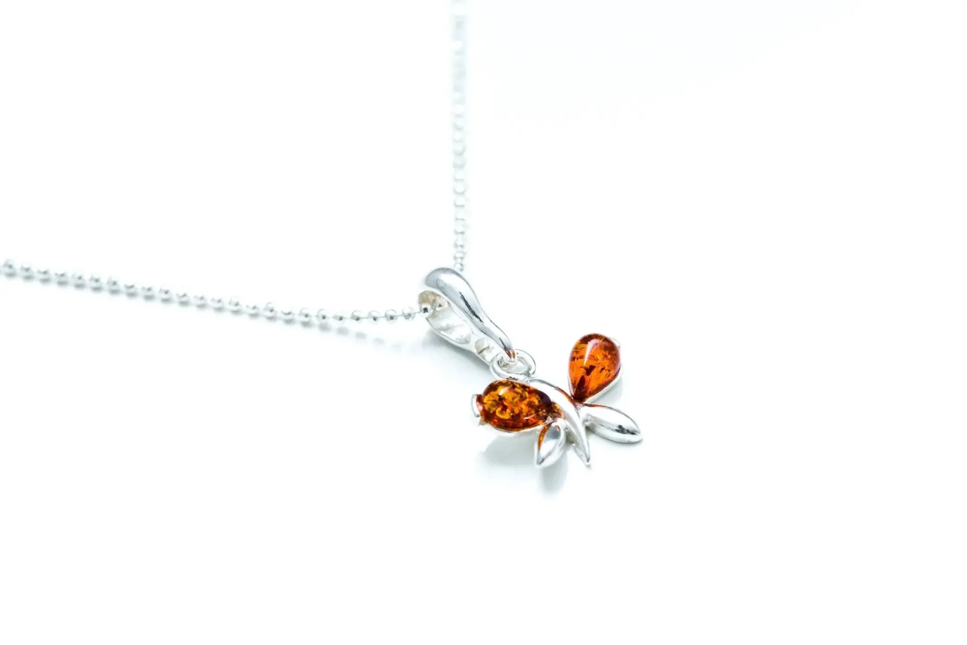 Tiny Amber Butterfly Necklace - Quirky and Cute Charm Accessory for Everyday Wear