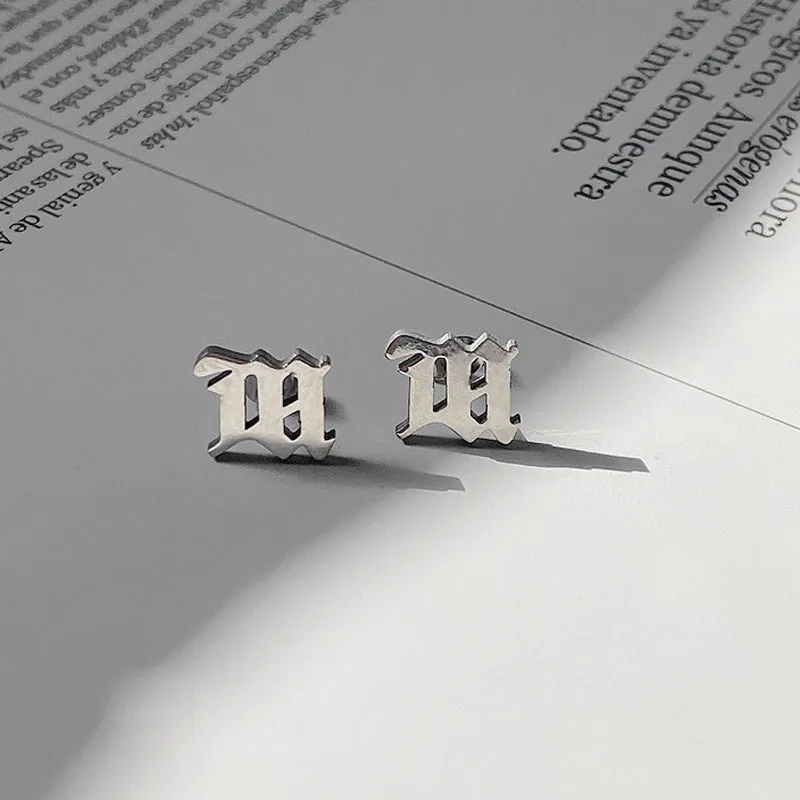 Titanium Steel Fashion Stainless Steel Letter Earrings