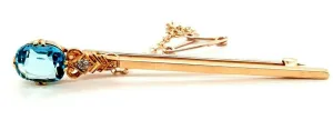 Topaz & Diamond 15ct Yellow Gold Antique Brooch