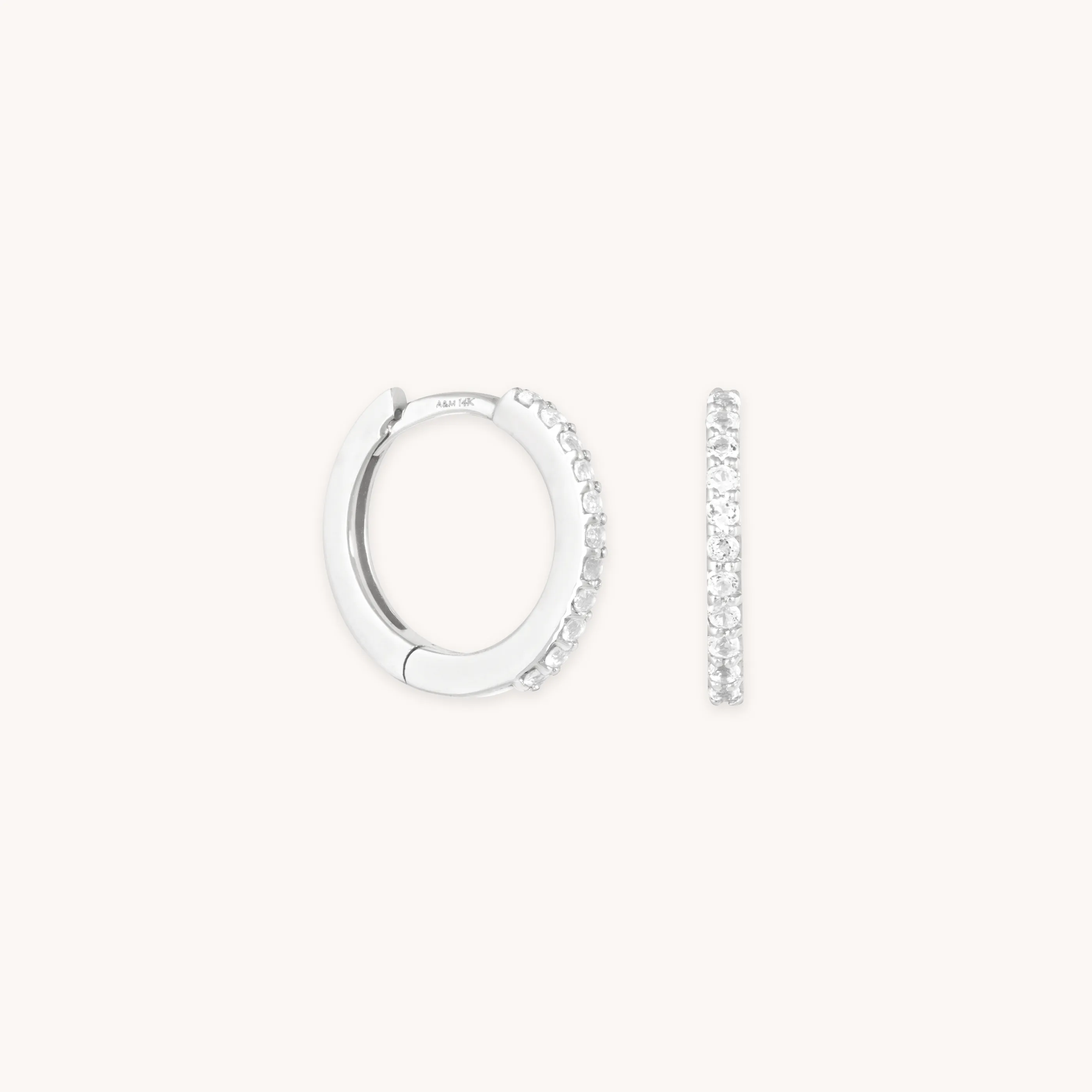 Topaz Hoops in Solid White Gold