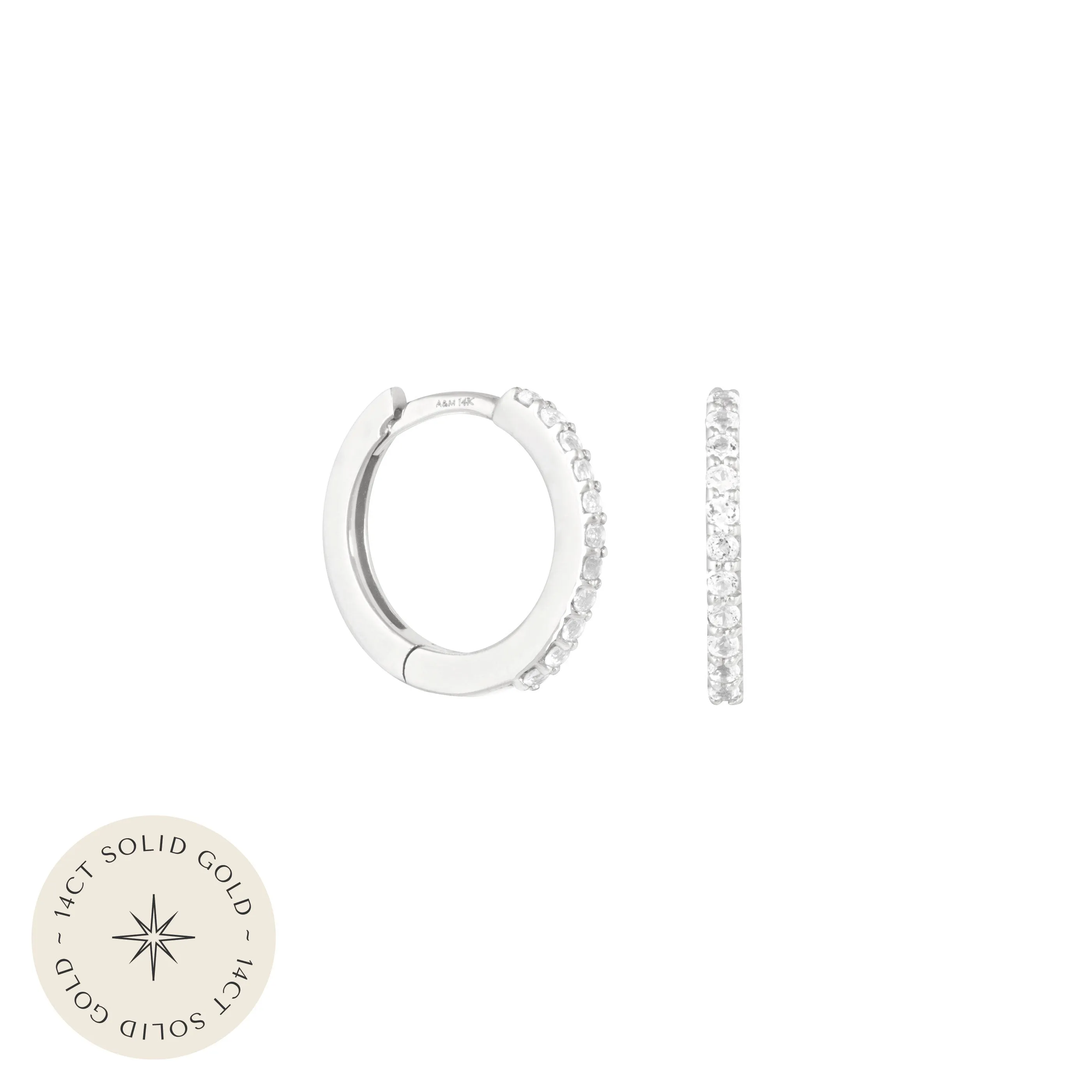 Topaz Hoops in Solid White Gold