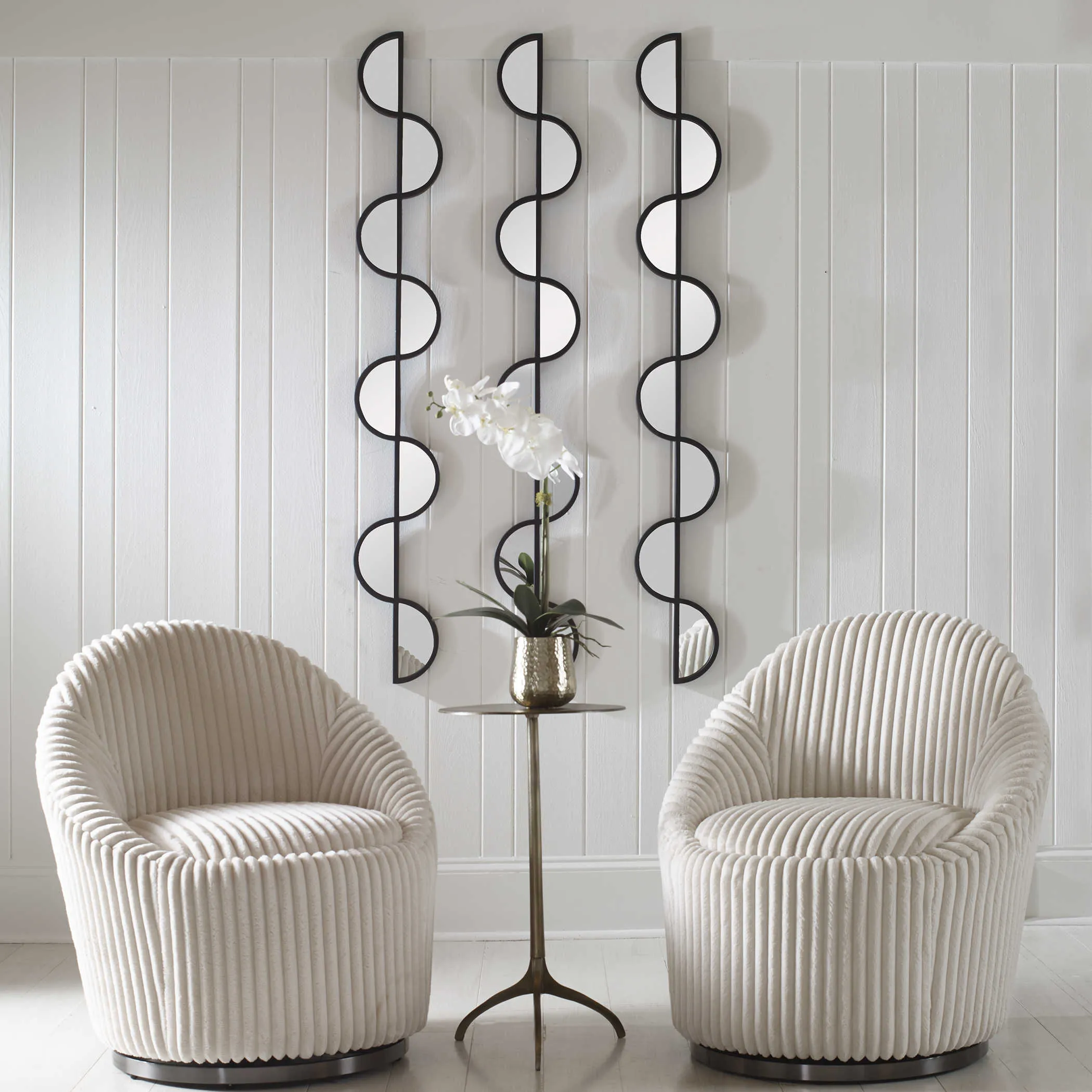 WISPER MIRRORED WALL DECOR, S/3